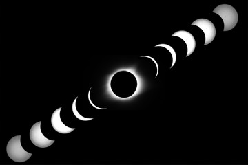 Solar Eclipse Comp B&W