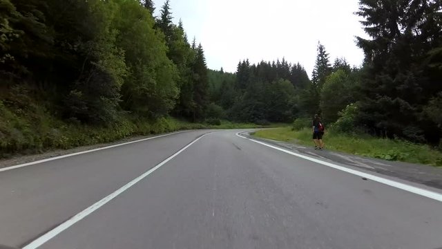 Mountain Switchback Road Dash Cam POV