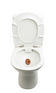 White toilet bowl isolated