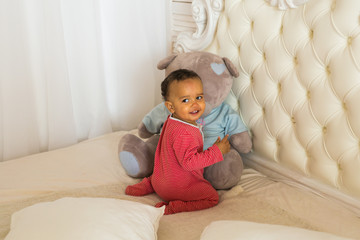 Happy Mixed Race Toddler Boy