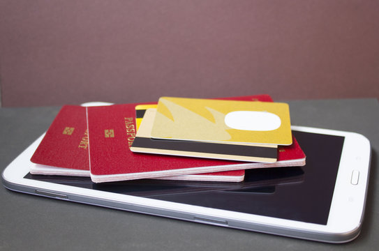 passport cards are on the tablet