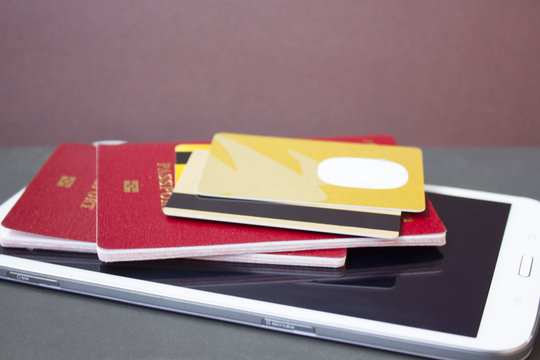 passport cards are on the tablet