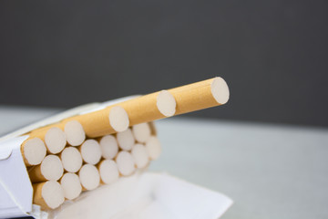 cigarettes stick out from the pack