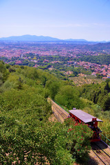 funicular opened in 1898 connects Montecatini spa at the medieval village