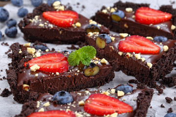 close-up of slices of no bake cake