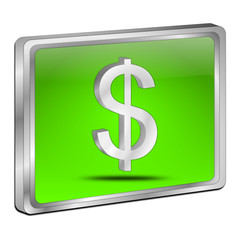 Button with Dollar sign - 3D illustration
