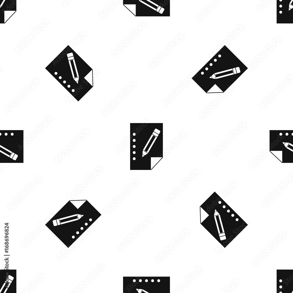 Poster notebook pattern seamless black