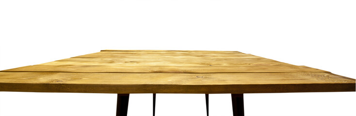 Old  wooden desk on white background