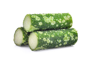 stack of amorphophallus paeoniifolius (dennst.) nicolson.elephant yam, stanley s water-tub, konjac isolated on white background