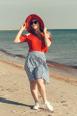 beautiful young woman enjoy summer vacation on the beach