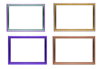 Set of colorful frames vintage style isolated on white background.