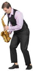 Man playing on a saxophone