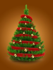 3d green Christmas tree