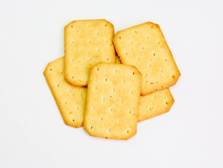 Cracker isolated on over white background.