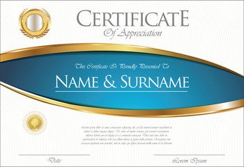 Certificate or diploma retro template 