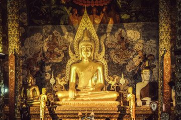 Ancient Buddha Image / Ancient Buddha Image Statue Inside Wat Phra That Cho Hae Phrae Thailand.