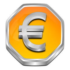 Button with Euro sign - 3D illustration