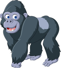Obraz premium Kreskówka srebrny goryl z powrotem