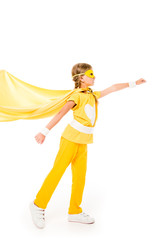 superhero girl with waving cape