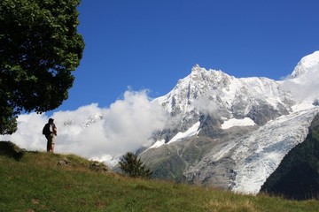 Fototapeta na wymiar Alpes, Aiguille du Midi, panorama