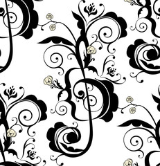 Music Notes Floral Ornament