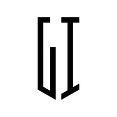 initial letters logo li black monogram pentagon shield shape