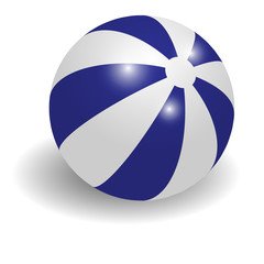 Vector illustration of 3d beach blue ball on a transparent background