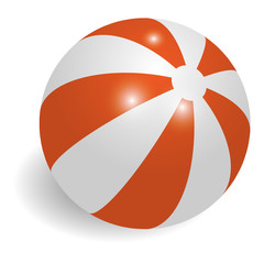 Vector illustration of 3d orange beach ball on a transparent background
