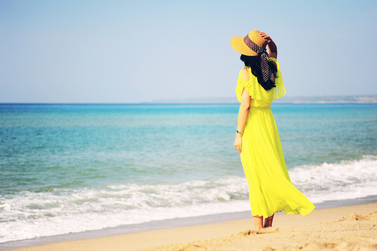 Young asian woman standing at beach of Kending.