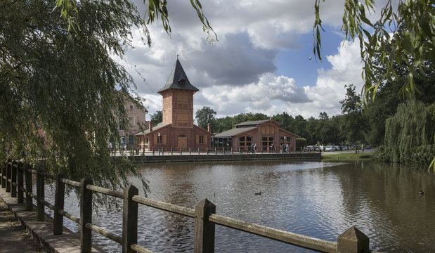 Firestation at Lake in Teterow Mecklenbrg Vorpommern Germany