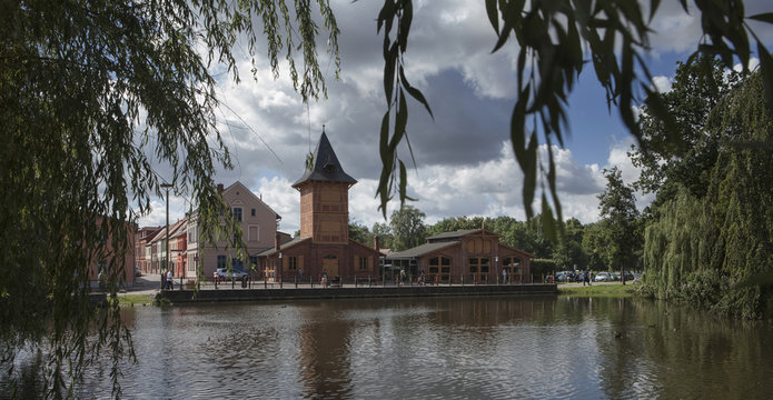 Firestation at Lake in Teterow Mecklenbrg Vorpommern Germany