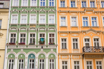 Facade of a building in Karlovy Vary