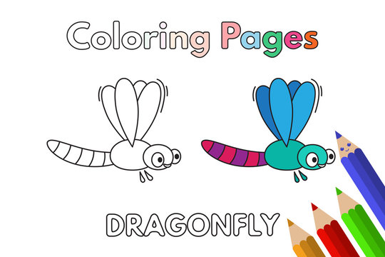 Cartoon Dragonfly Coloring Book