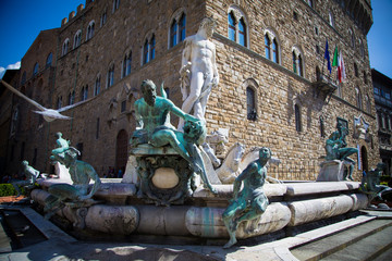Neptune Fountain in Florence, Italy