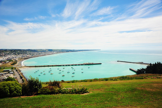 Overlooking Oamaru bay scenery,New Zealand.