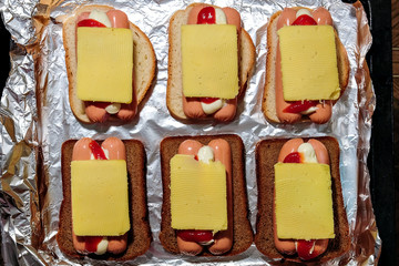 hot sandwiches with sausage and cheese