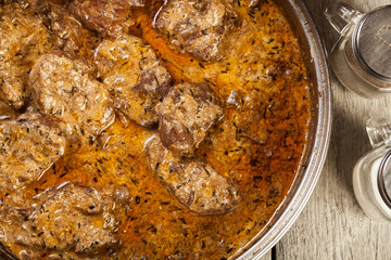 Pork tenderloin in mushroom sauce