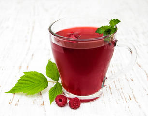 Glass of raspberry lemonade