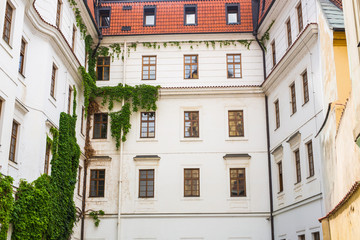 apartment building in europe view from well yard