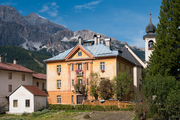 Cortina D'Ampezzo near Dolomite mountains, Dolomite, Alps, Veneto, Italy, Europe