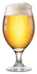 Steamy glass of beer.