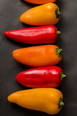 Multicolored mini sweet peppers