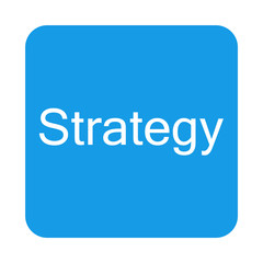 Icono plano Strategy en cuadrado azul