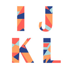 Set of alphabet letters with abstract pattern