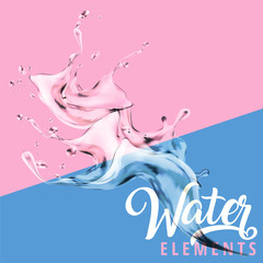 Fototapeta premium Splashing water elements