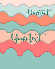 Colorful cute waves with free space for your add