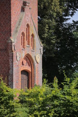 Portal of church in Luessow, Mecklenburg-Vorpommern, Germany