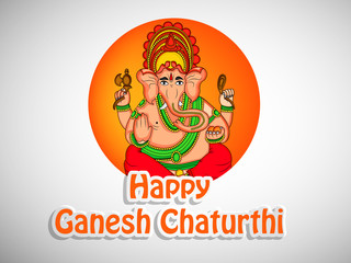 Illustration of Lord Ganesha for the hindu festival Ganesh Chaturthi celebrated in India