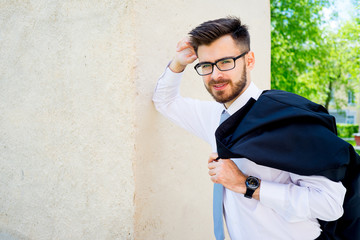 Obraz premium Successful businessman on a street