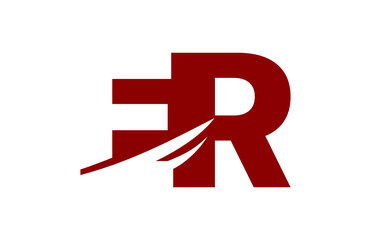 ER Red Negative Space Square Letter Logo